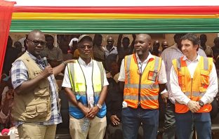 Minister breaks ground for 120 Km asphaltic overlay of Sunyani - Berekum- Sampa road . Mr. Francis Asenso-Boakye, the Minister for Roads and Highways, has cut the sod for work to begin a 120-kilometer asphaltic overlay of the Sunyani to Berekum and Sampa road in the Bono Region. 