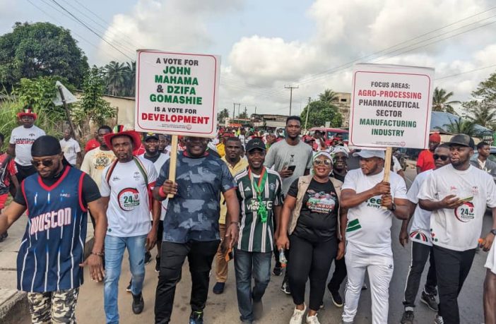 Hundreds in Ketu South participate in NDC’s 24-Hour Health Walk. Hundreds of residents on Holy Saturday poured onto the principal streets of Ketu South to participate in a walk dubbed: “24-Hour Economy Health Walk.”