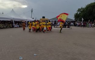 The people of Tema celebrate Kplejoo Festival. The people of Tema Saturday celebrated their annual Kplejoo Festival marked with splendour and colourful displays of singing, drumming and dancing by the Kple groups.