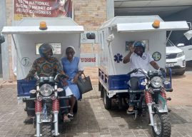 TADO presents tricycle ambulances to two health facilities