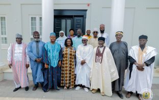 Politics Vice President (Council of Madina Zongo Chiefs pay courtesy call on Vice President Prof Jane Naana Opoku-Agyemang)