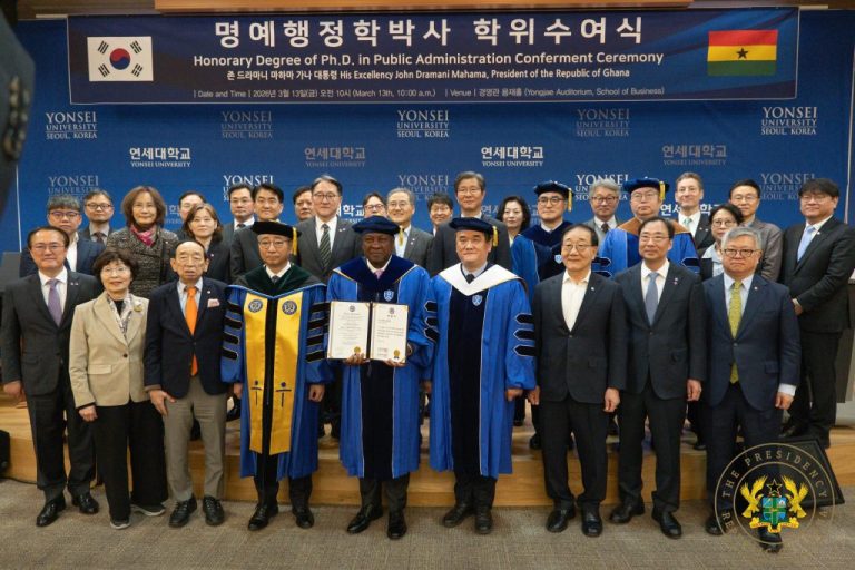 Mahama Receives Honorary PhD from Yonsei University in South Korea WhatsApp Image 2026 03 13 at 05.56.27 1 1024x682 1