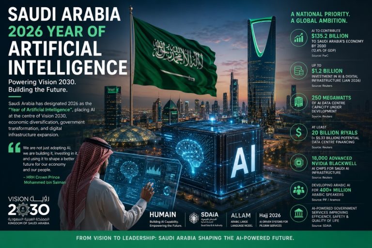 Saudi Arabia’s 2026 Year of Artificial Intelligence: Vision 2030, Digital Sovereignty and the New Economics of AI Power